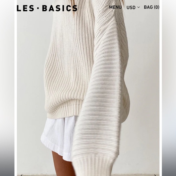 Les Basics Chunky Knit Fred Bone Sweater - Picture 1 of 9